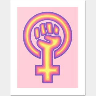 Pastel Colored Feminist Symbol Posters and Art